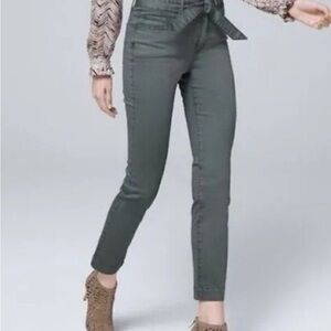 White House Black Market Green High-Rise Slim Crop Jeans Size 2